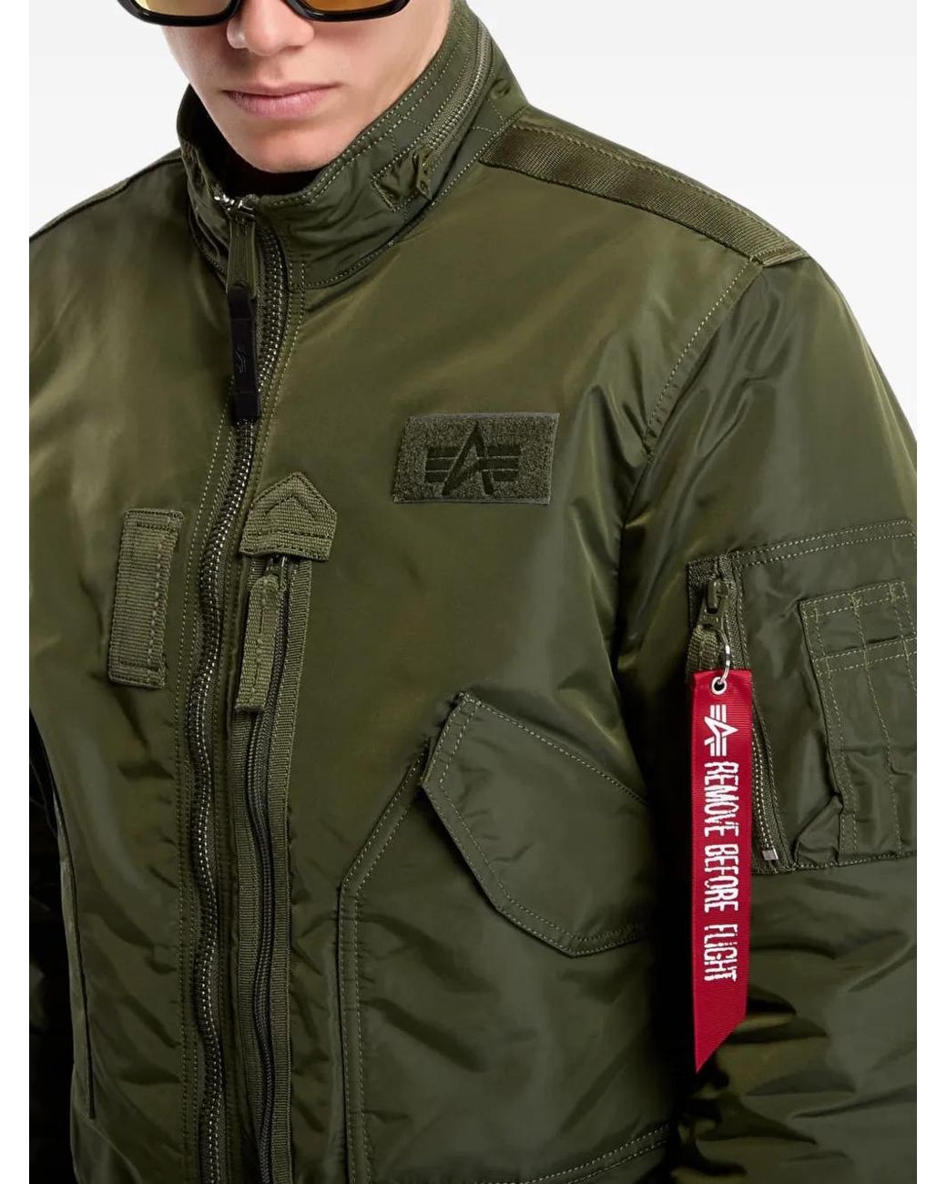 Alpha Industries Green Engine Bomber Jacket for men