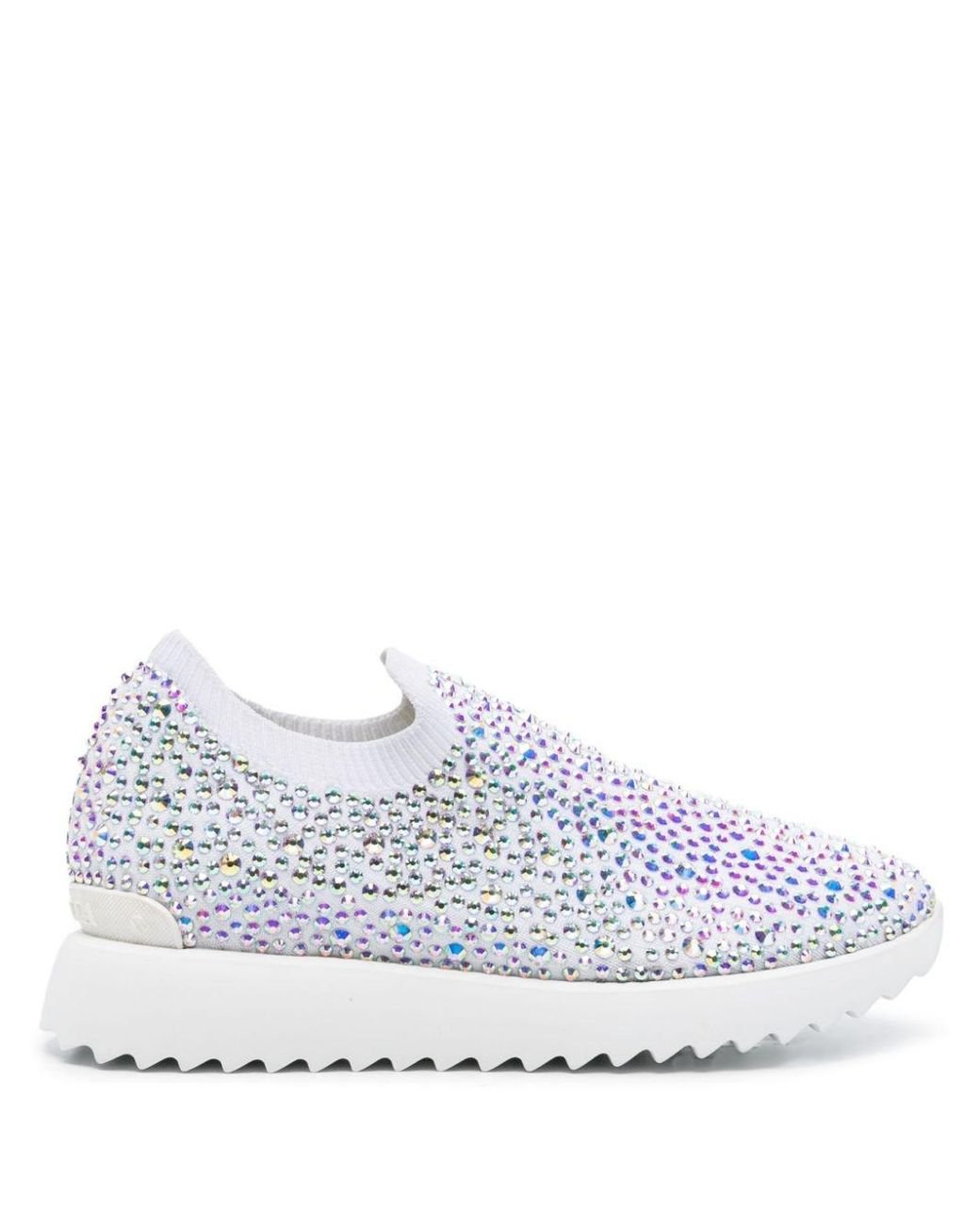 Le Silla Claire Crystal-embellished Sneakers in White | Lyst