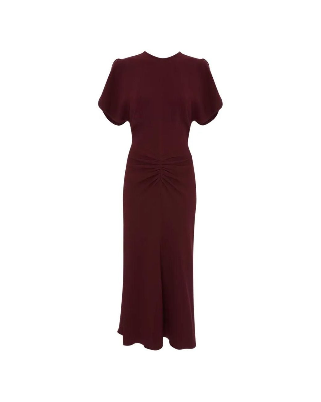 Victoria Beckham Purple Bela Ruched Midi Dress