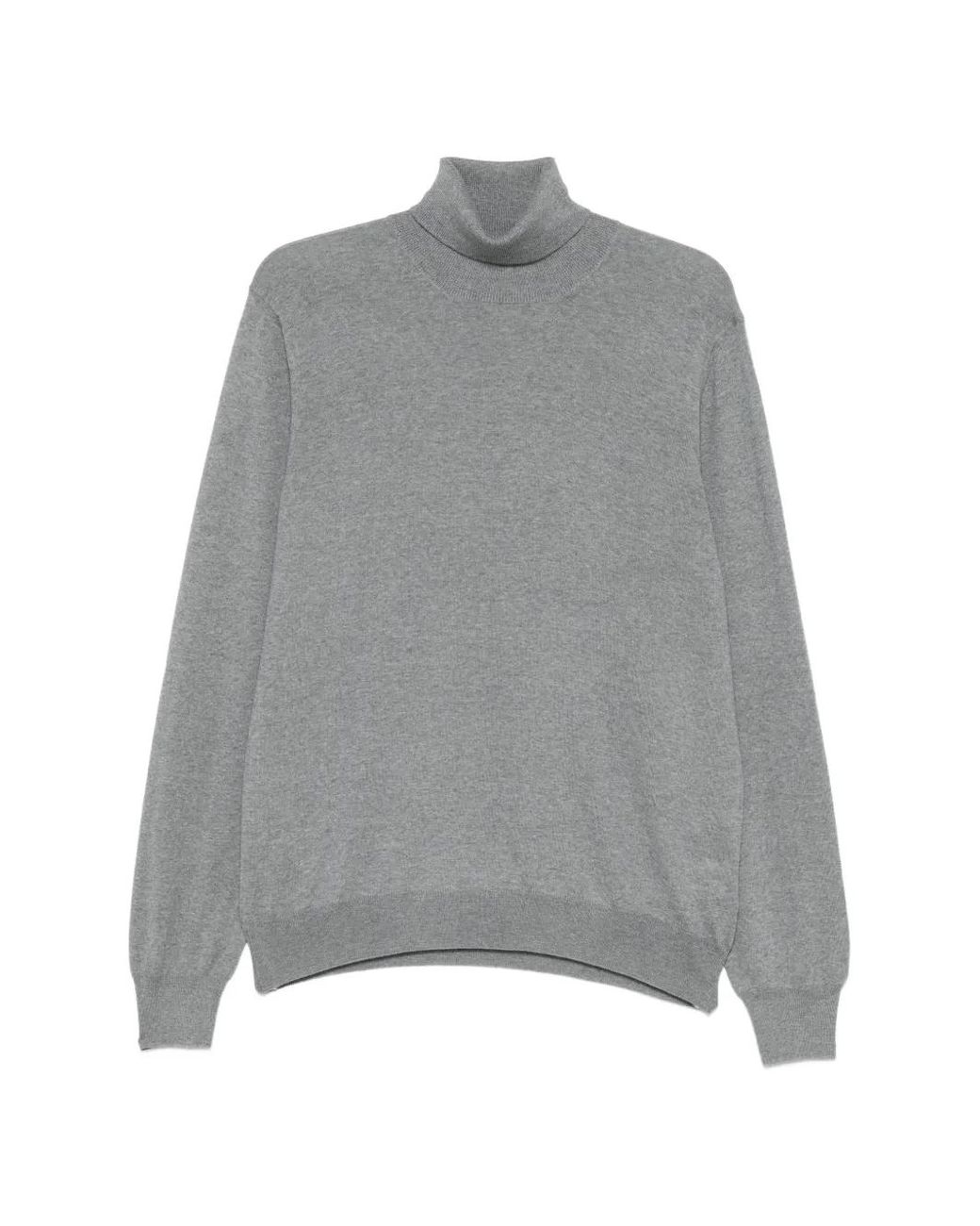 Gran Sasso Gray Roll-Neck Wool Sweater for men