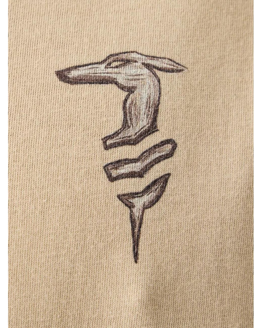 Trussardi Natural T-Shirt À Imprimé Lévrier for men