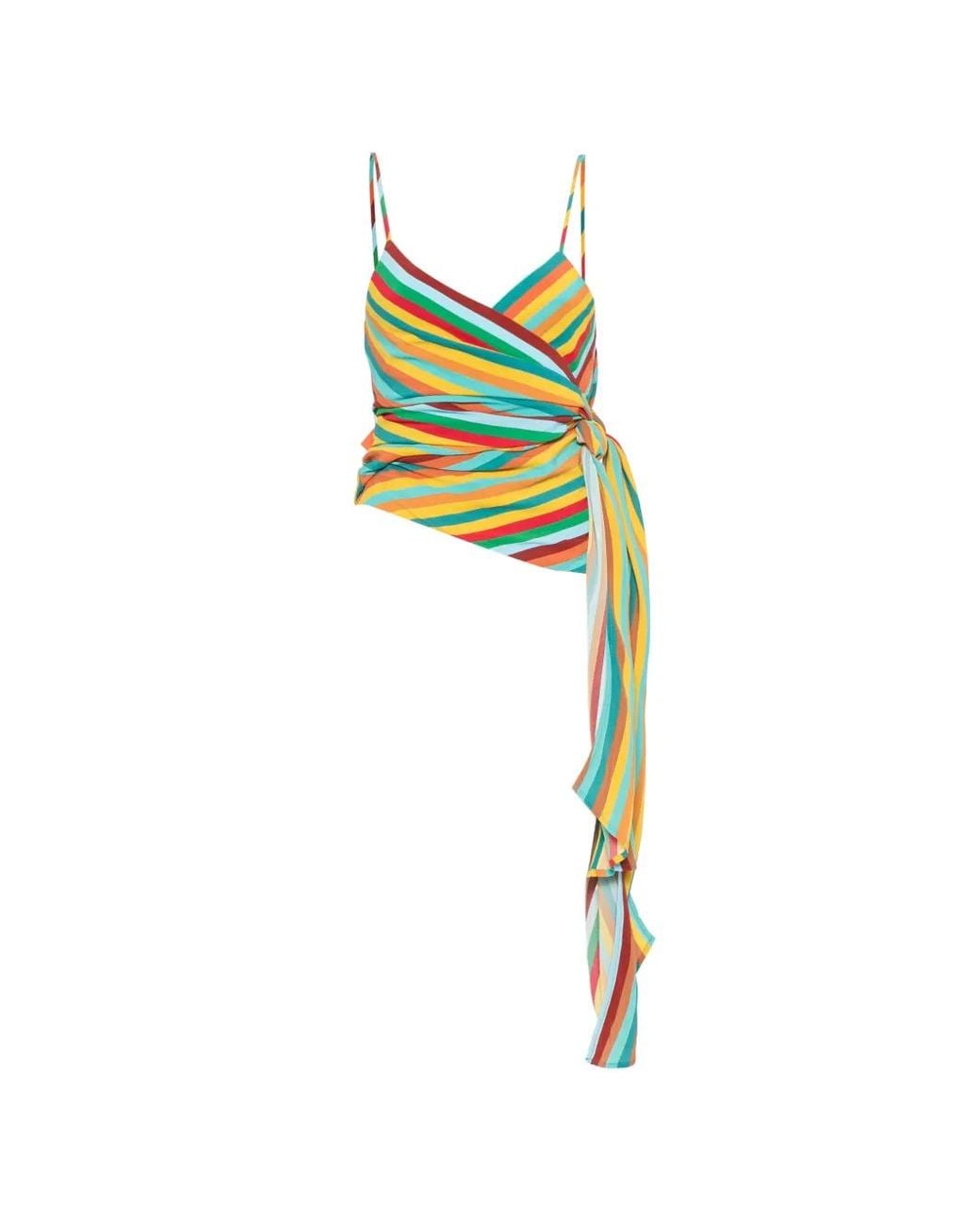 Simon Miller Red Marlowe Striped Wrap Tank Top