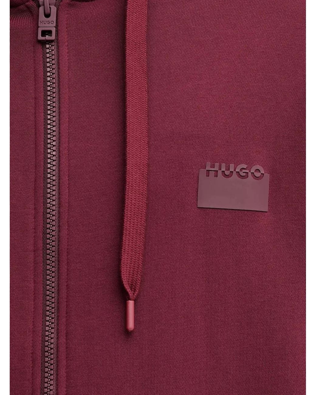 HUGO Red Logo-Patch Zip-Up Hoodie for men