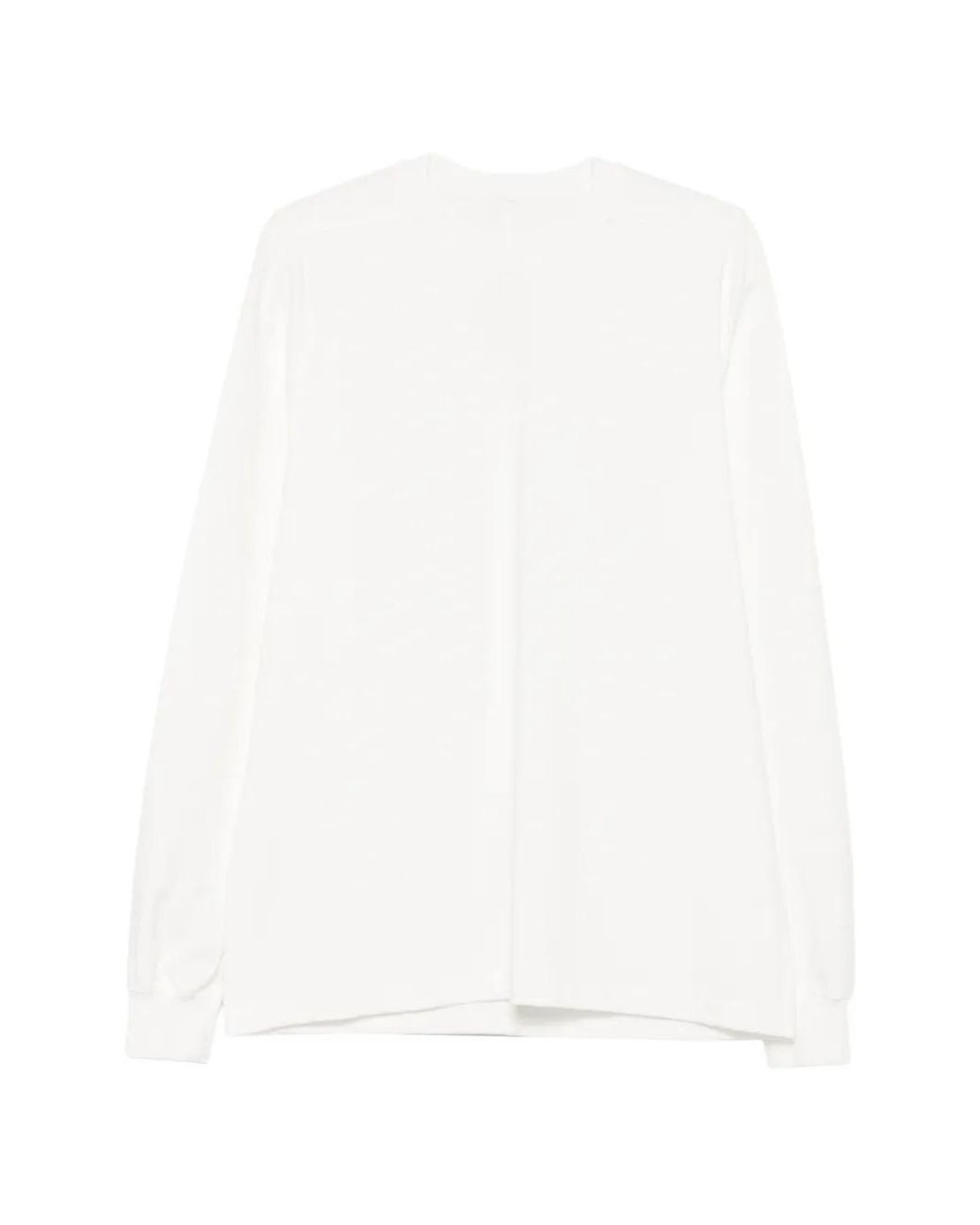 Rick Owens White Long-Sleeve Cotton T-Shirt for men