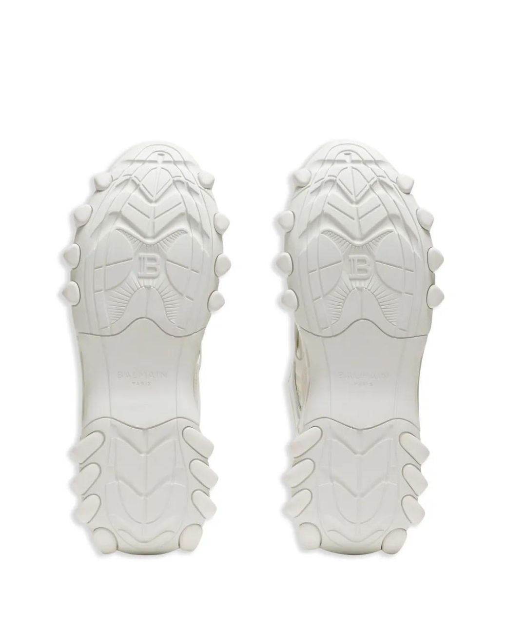 Balmain White B-East Suede Monogram Sneakers