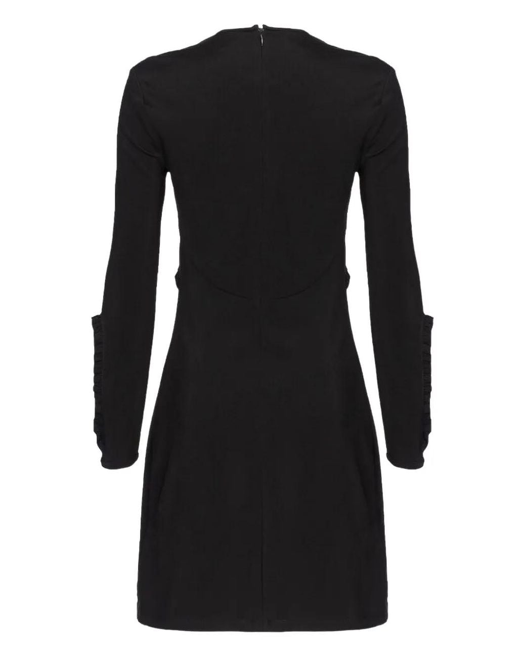 Pinko Black Cut-Out Ruffled Mini Dress