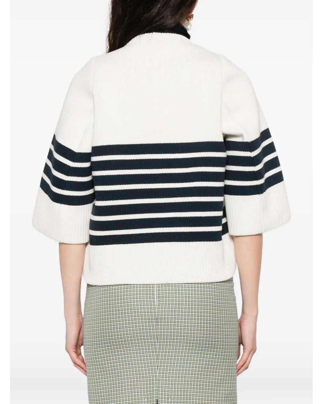 N°21 White Gestreifter Pullover