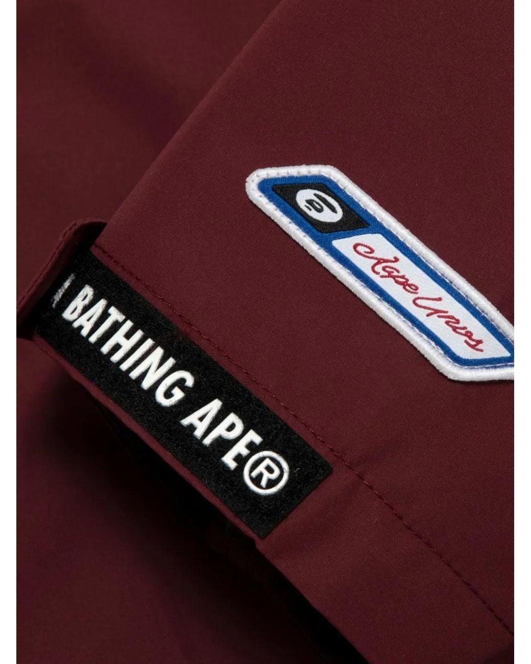 Aape By A Bathing Ape Red Logo-Plaque Reversible Hooded Jacket for men