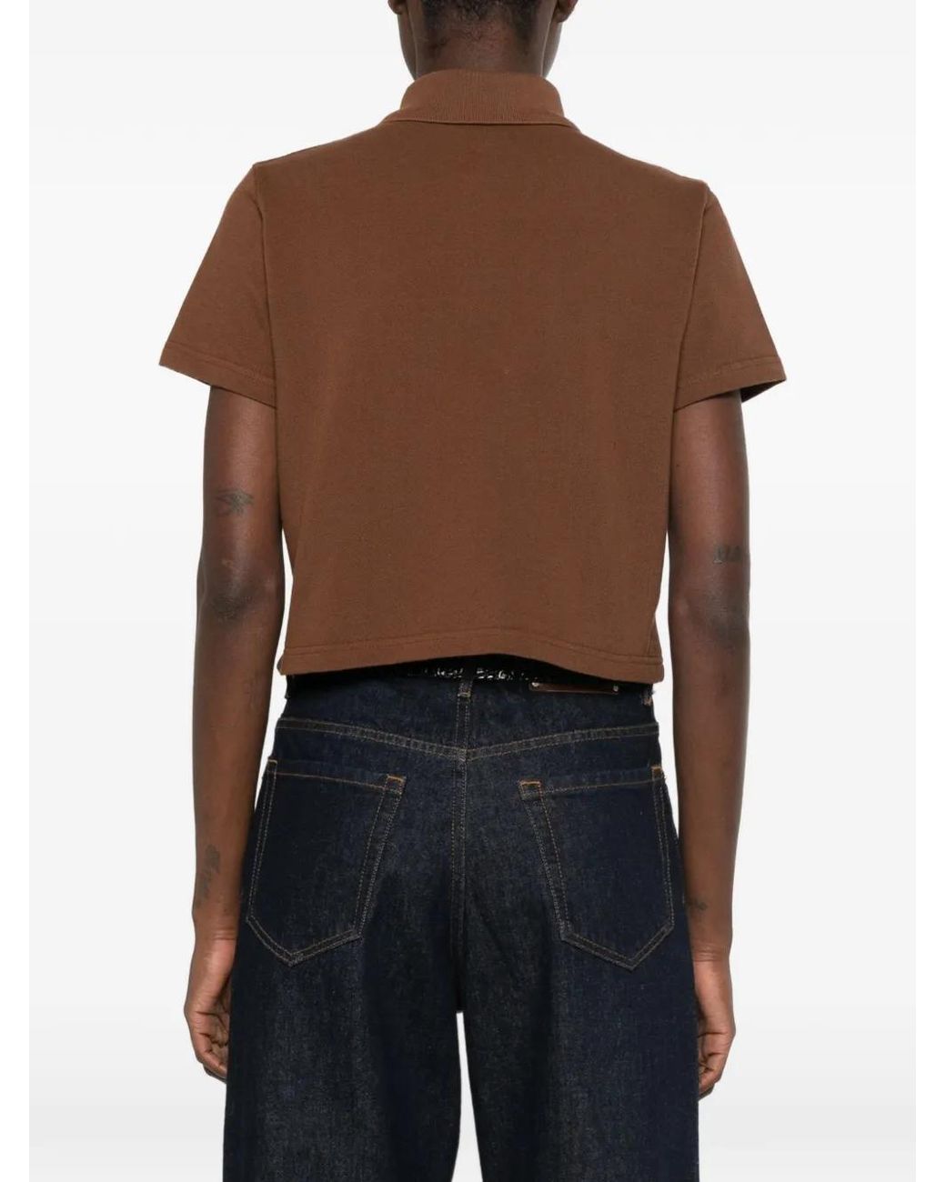 Saint Laurent Brown Cotton Polo Shirt