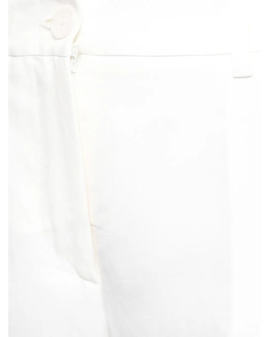P.A.R.O.S.H. White Belt-Loops Four-Pockets Trousers