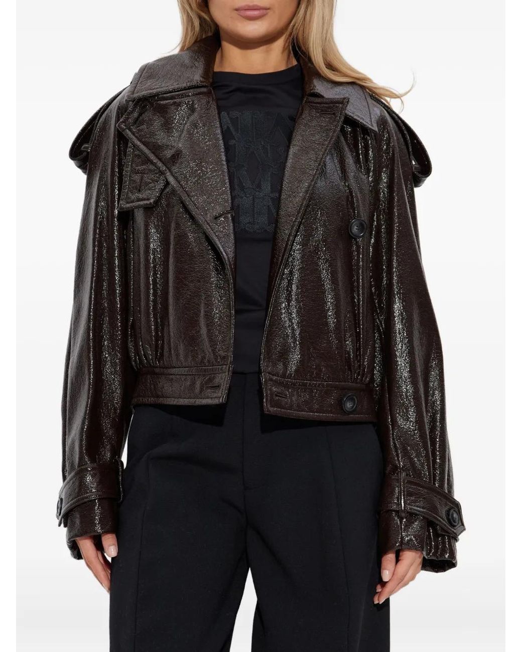 Sportmax Black "Beta1234" Patent Jacket