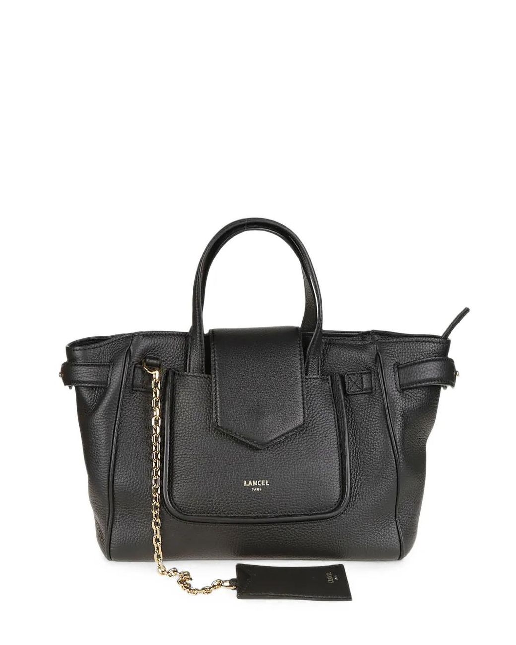 Lancel Black P Thea Grained Tote Bag