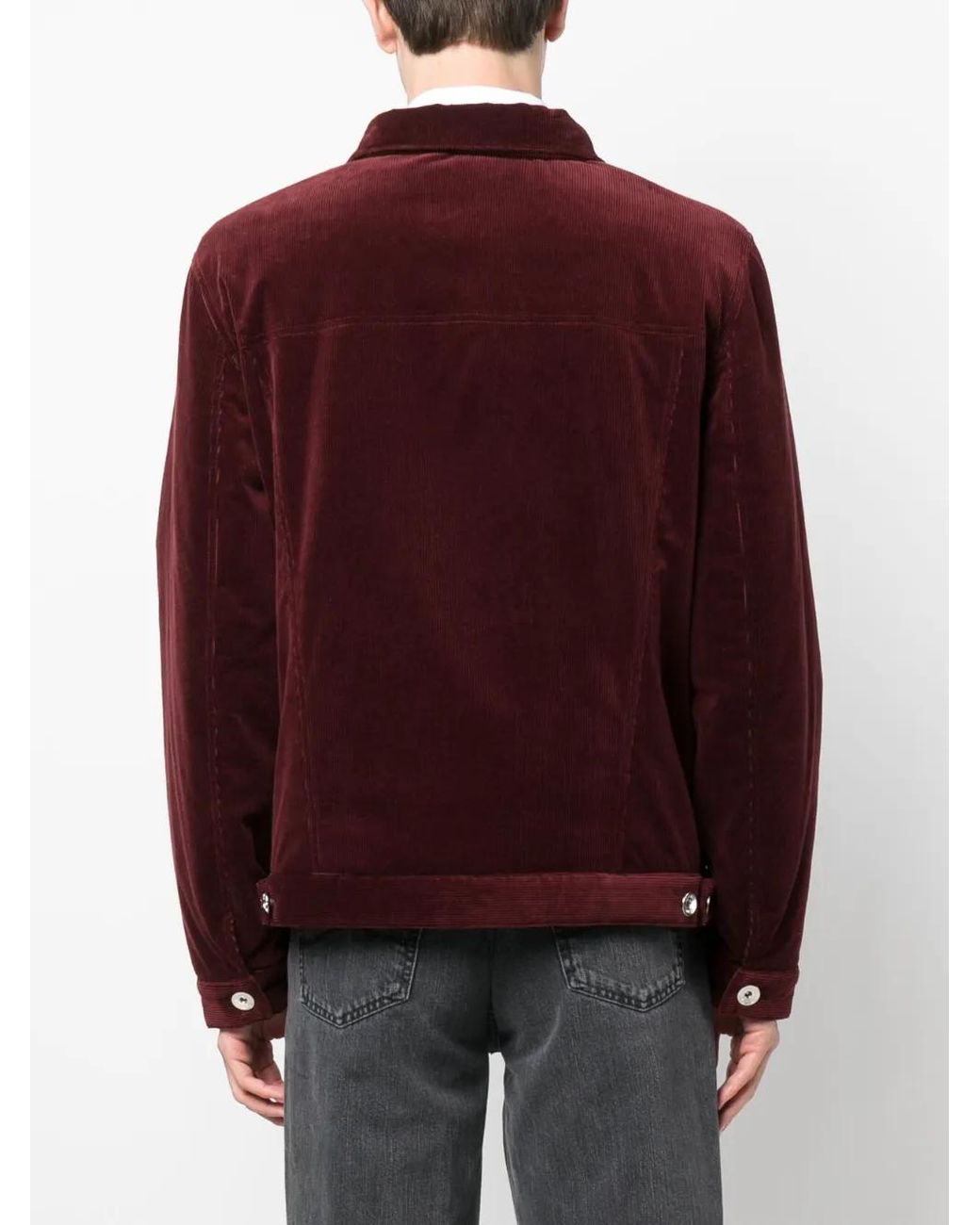 Brunello Cucinelli Purple Corduroy Padded Shirt Jacket for men