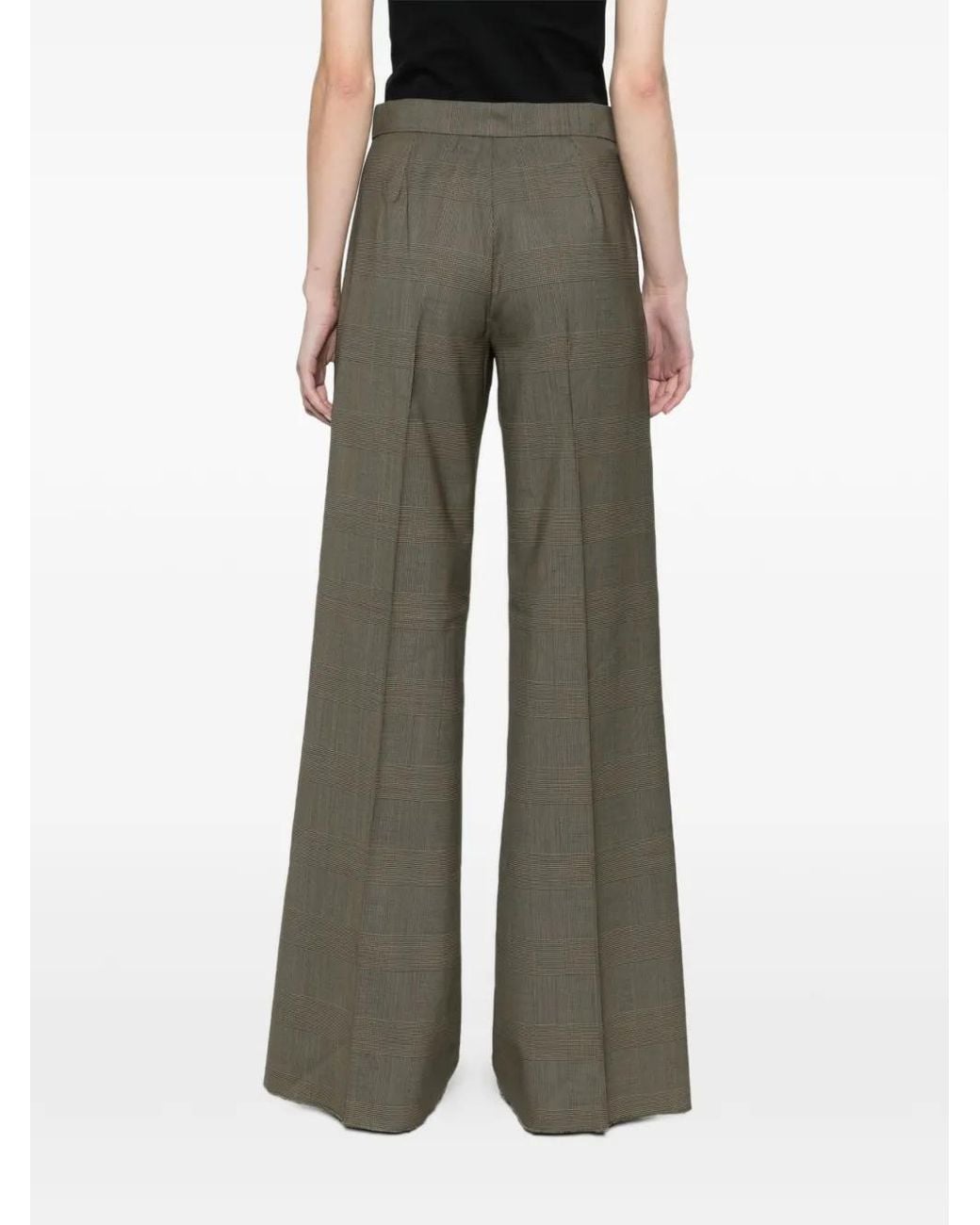 Max Mara Gray Glen Plaid Wool Trousers