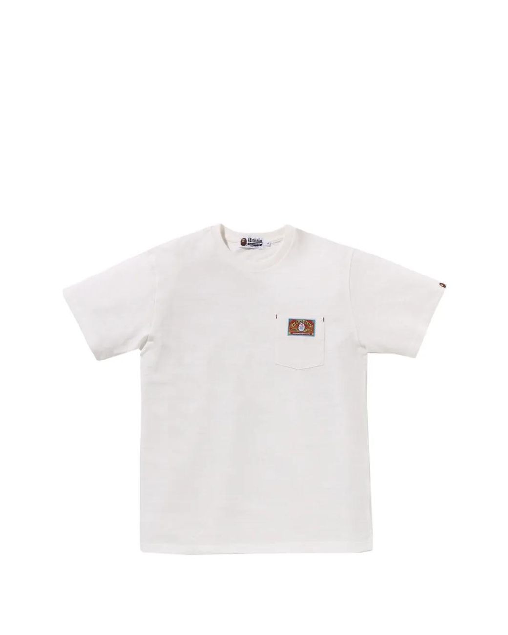 A Bathing Ape White A Rising Bape Pocket T-Shirt for men