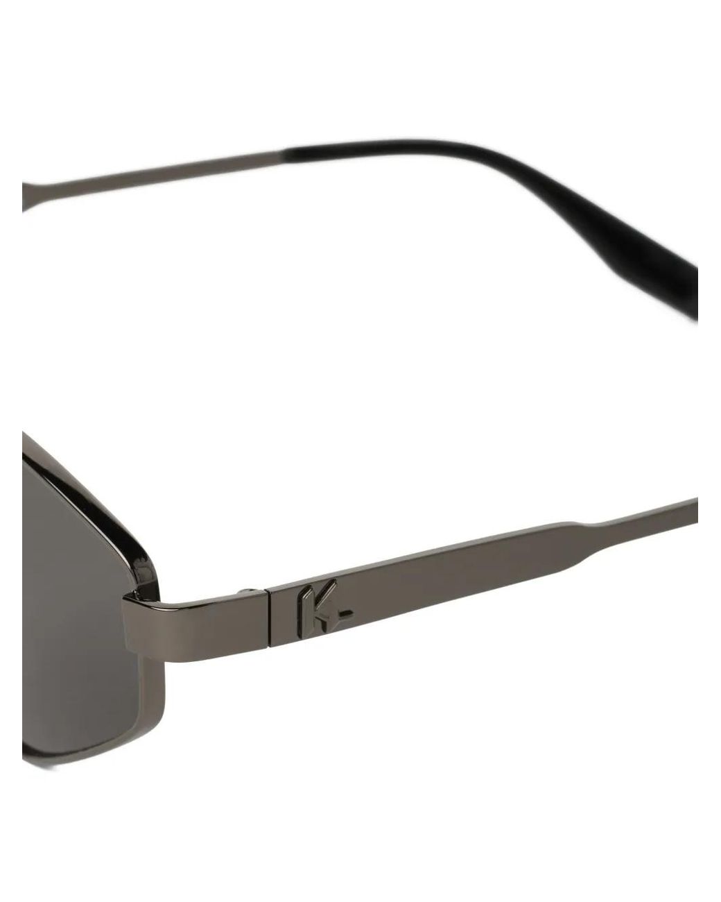 Karl Lagerfeld Gray Monogram Hexagonal-Frame Sunglasses