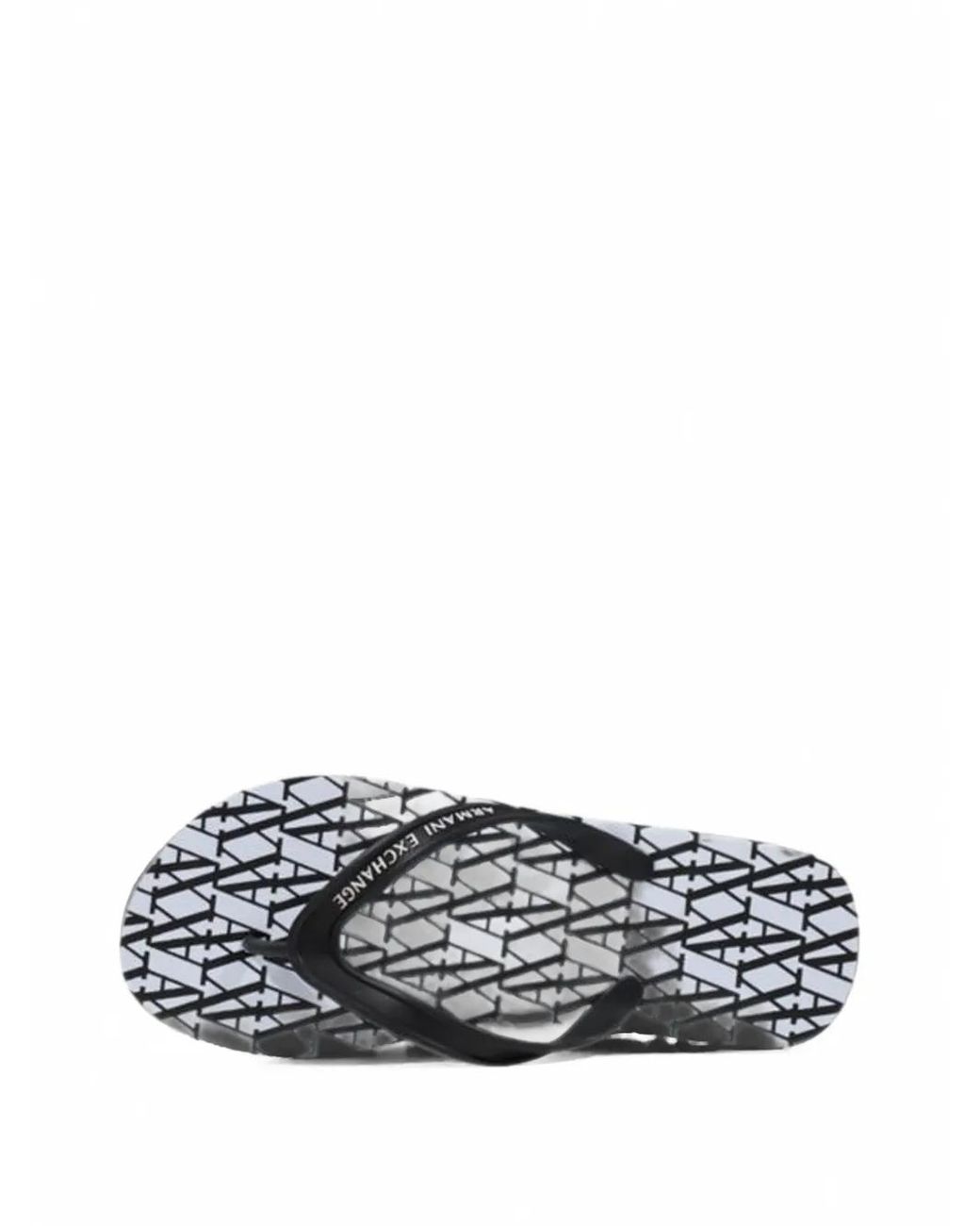 ARMANI EXCHANGE White Logo-Print Flip-Flops