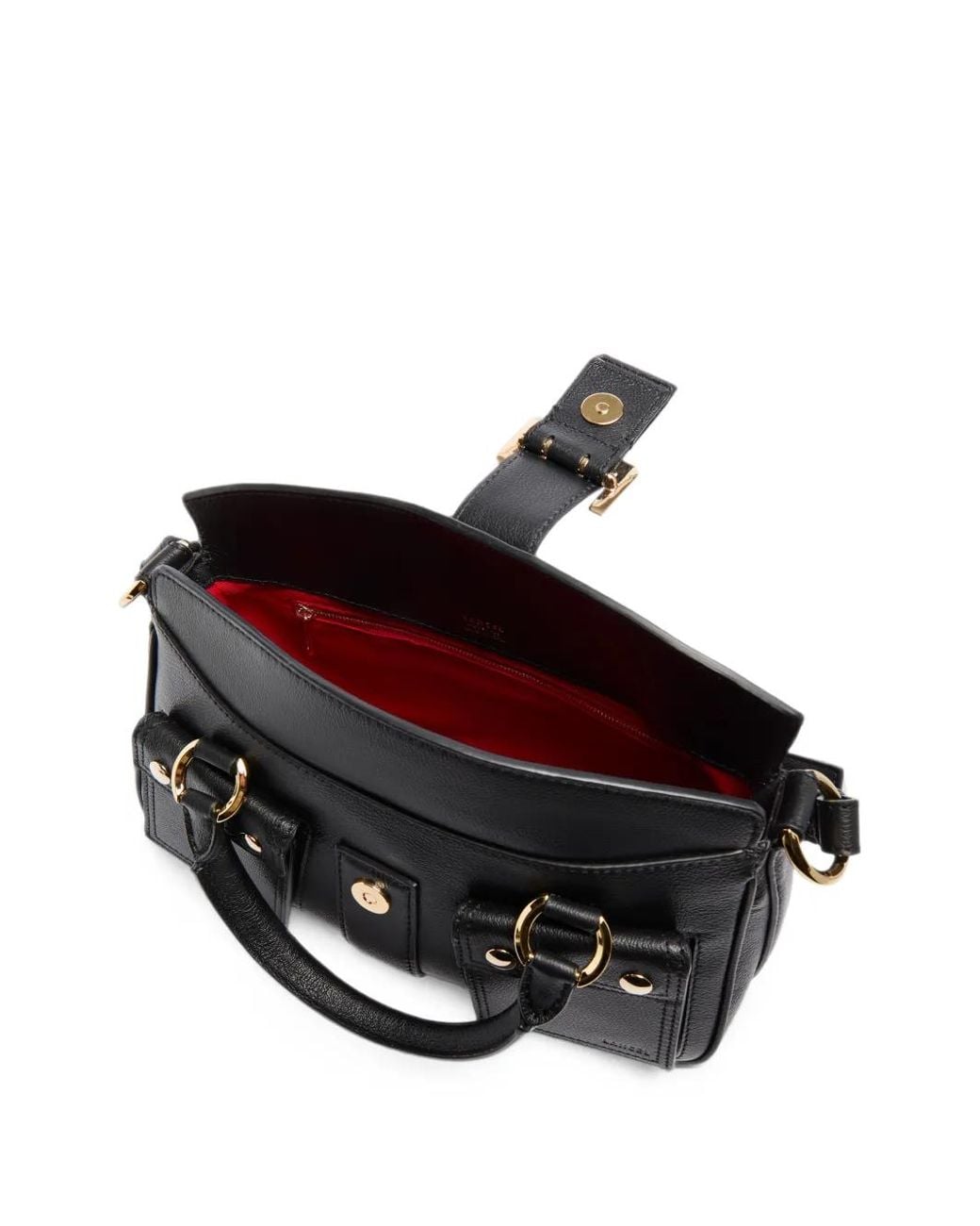 Lancel Black Multipocket Leather Shoulder Bag
