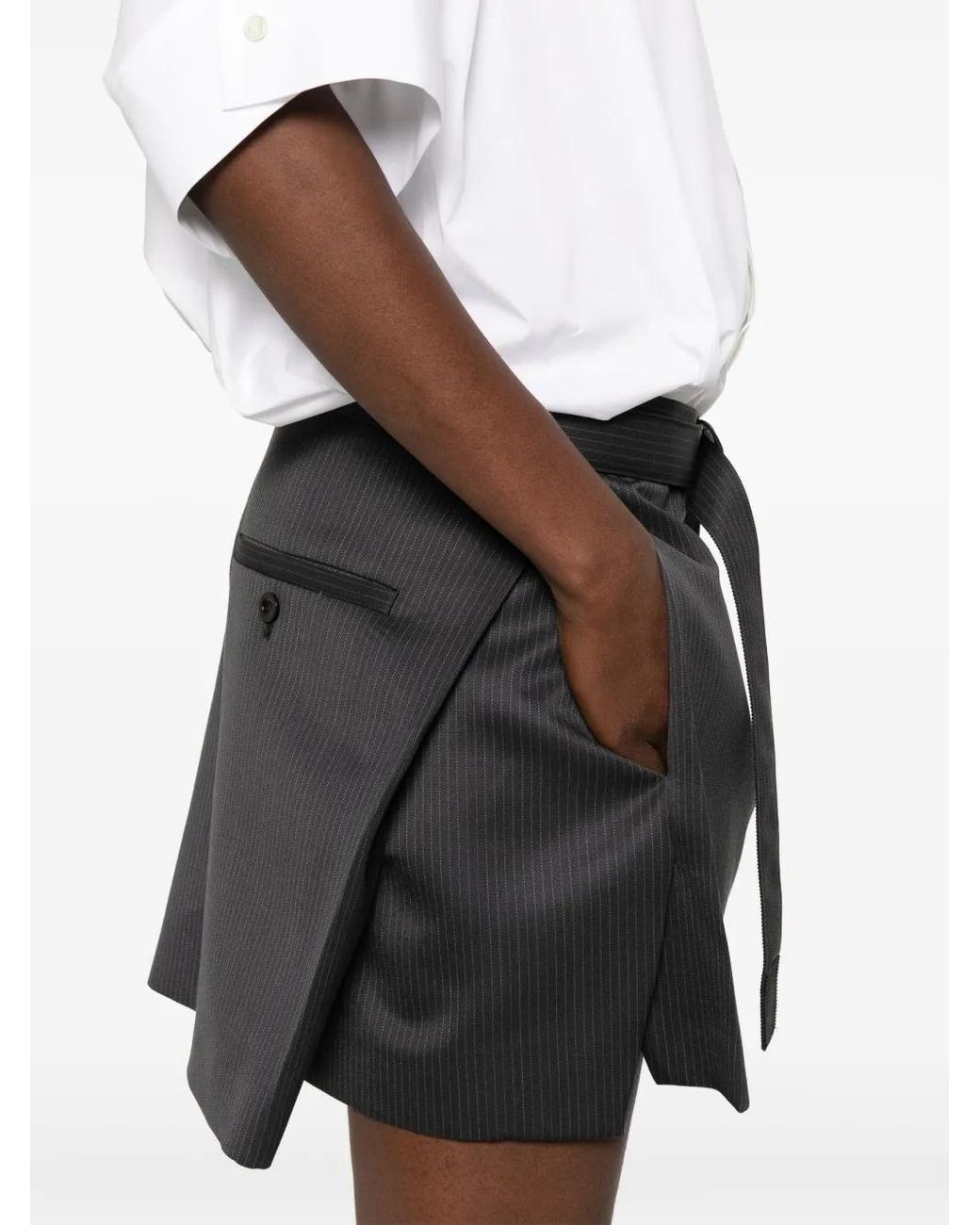 Sacai White Panelled Mini Dress