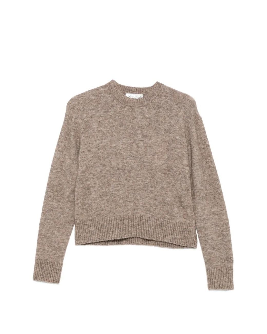 Mc2 Saint Barth Natural Ribbed-Knit Alpaca Sweater