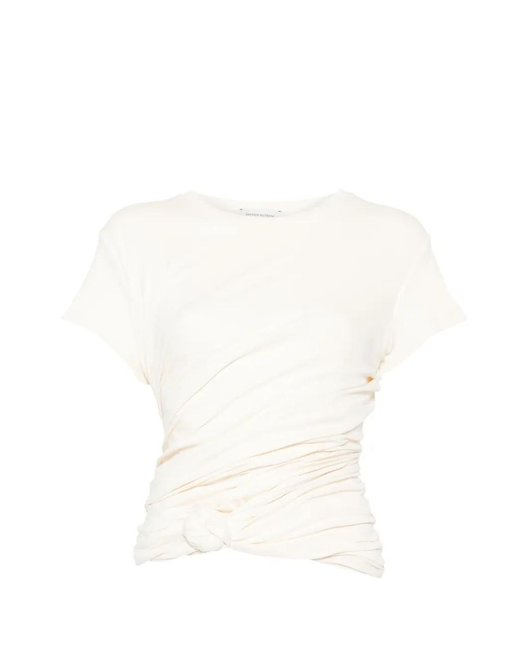 Magda Butrym White Side-Knot Detail T-Shirt