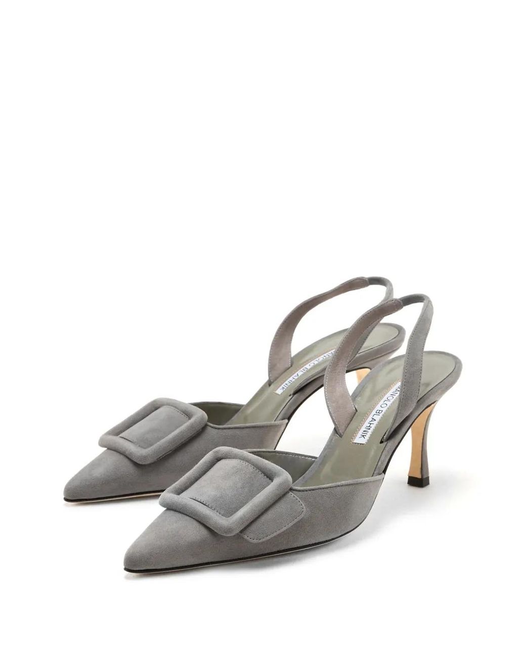 Manolo Blahnik Metallic Maysli Slingback Pumps