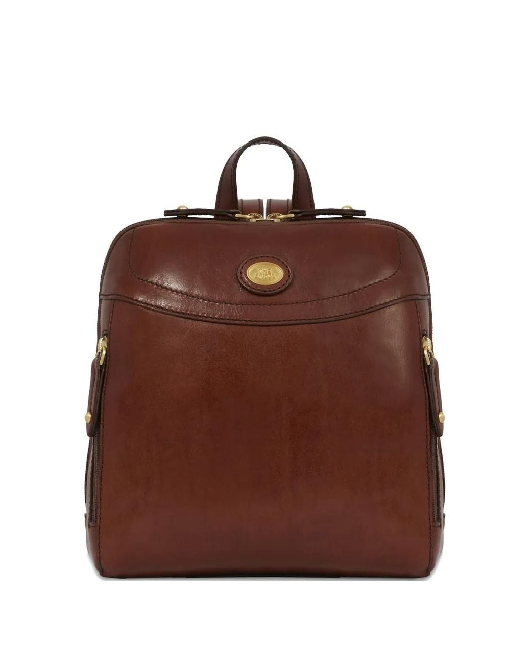The Bridge Brown Leather Zip-Fastening Backpack