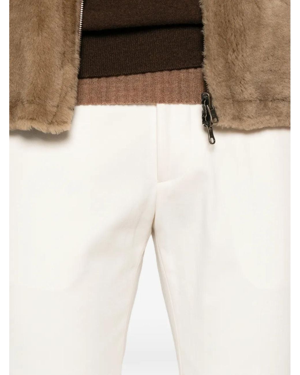 Berwich White Morello Elasticated-Waist Trousers for men