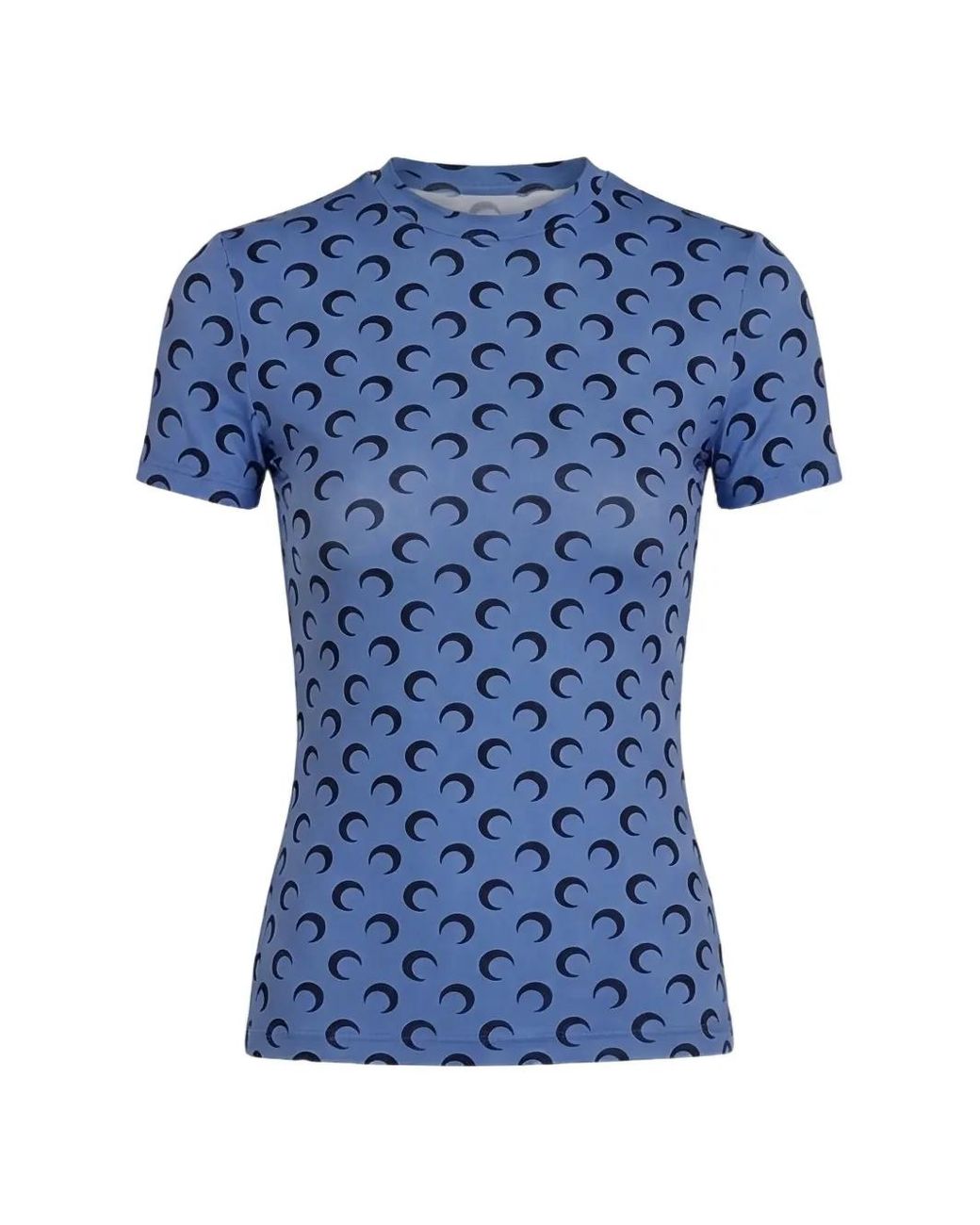 MARINE SERRE Blue Moon-Print Crew-Neck T-Shirt