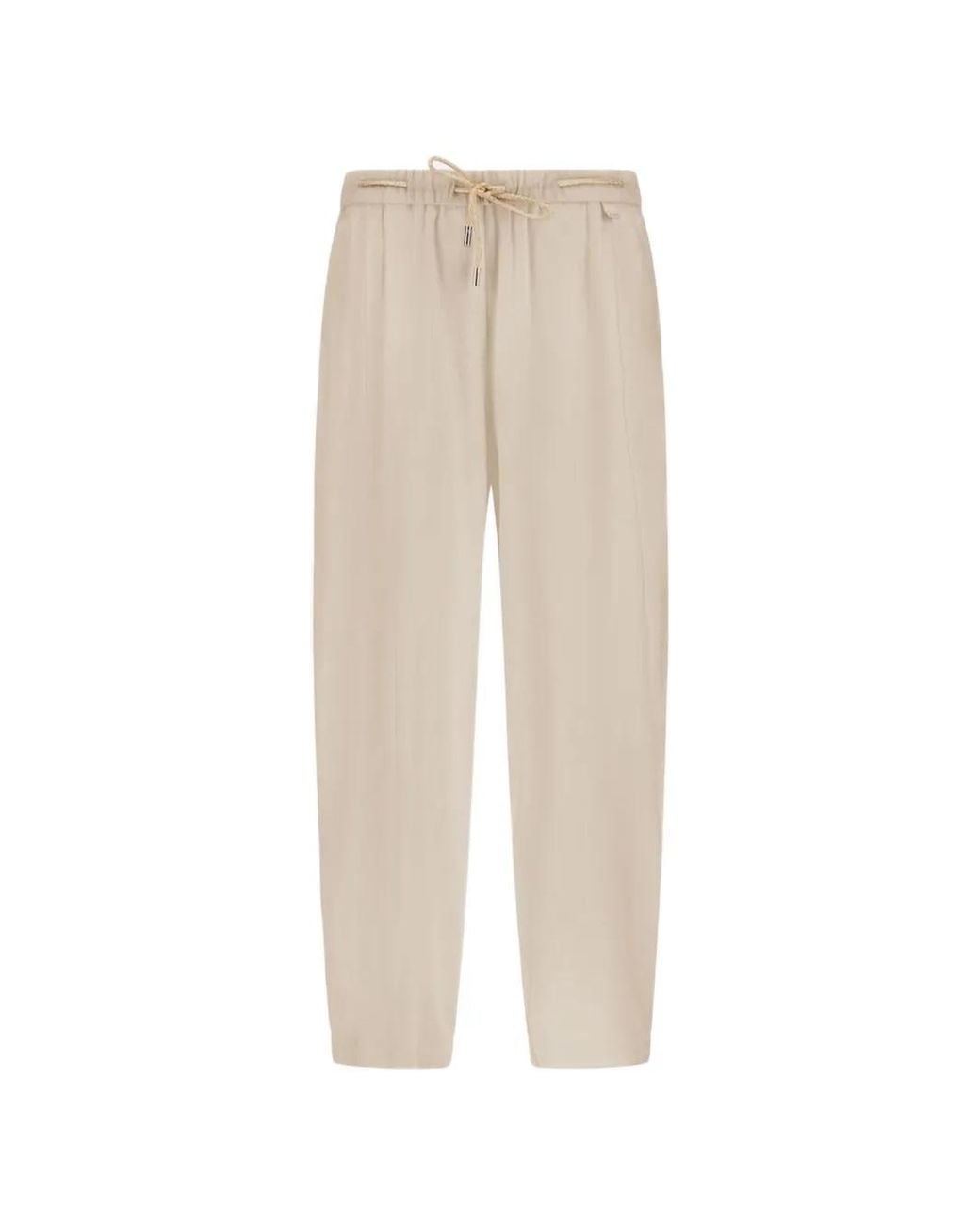 Herno White Drawstring-Waist Trousers