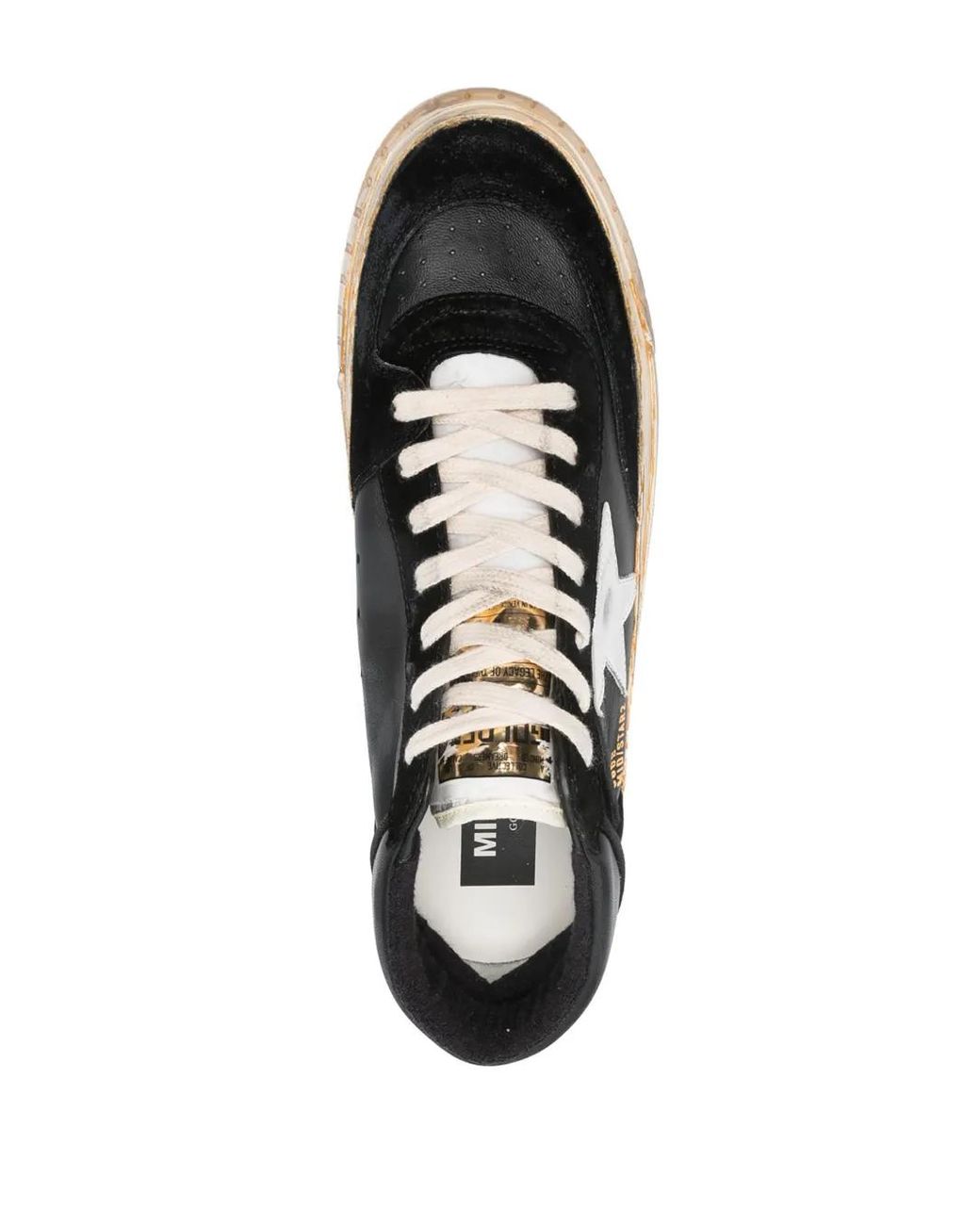 Golden Goose Deluxe Brand Black Mid-Star Leather Sneakers for men