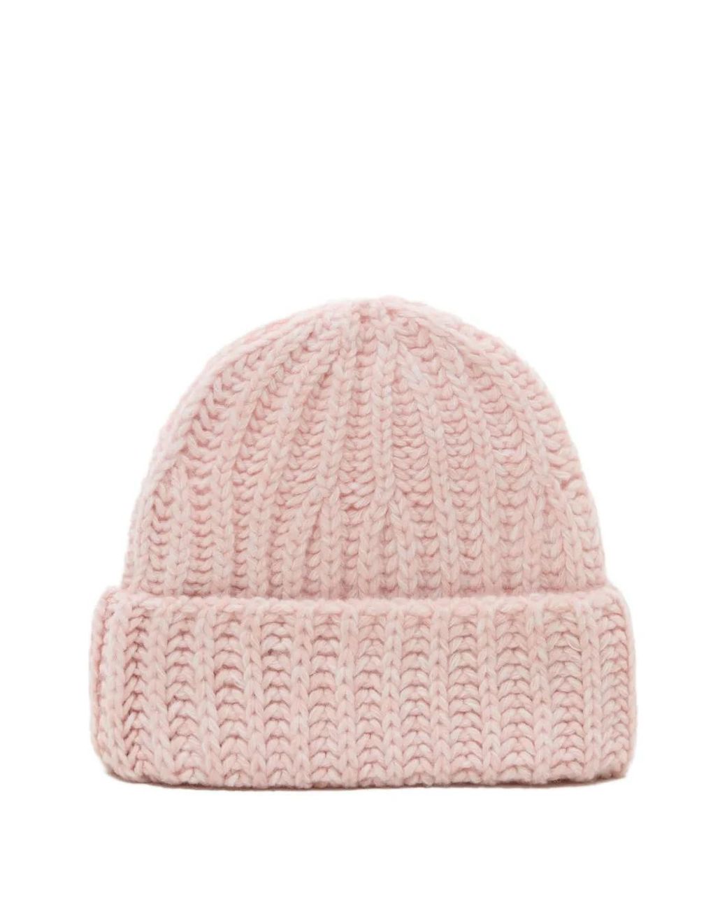 Closed Pink Ribbed-Knit Beanie Hat