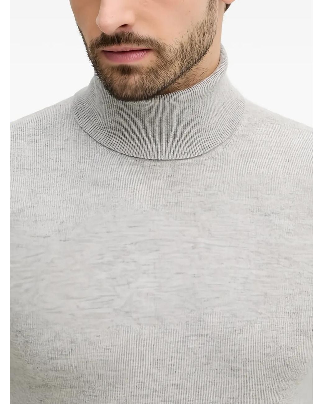 Sisley Gray Roll-Neck Sweater for men