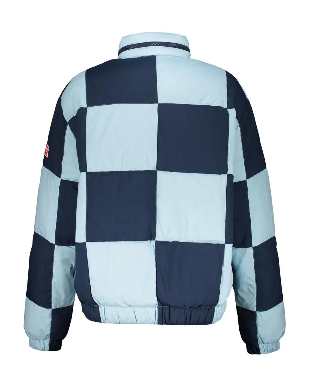 KENZO Blue Checkerboard-Print Puffer Jacket