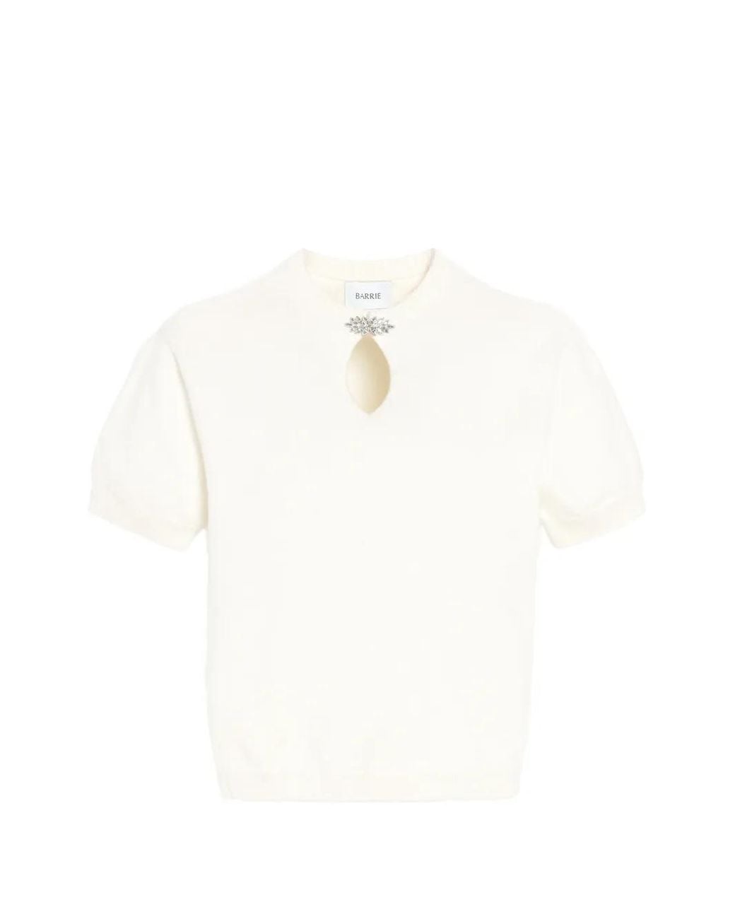 Barrie White T-Shirt En Maille À Ouverture Goutte D'Eau Et Bijou