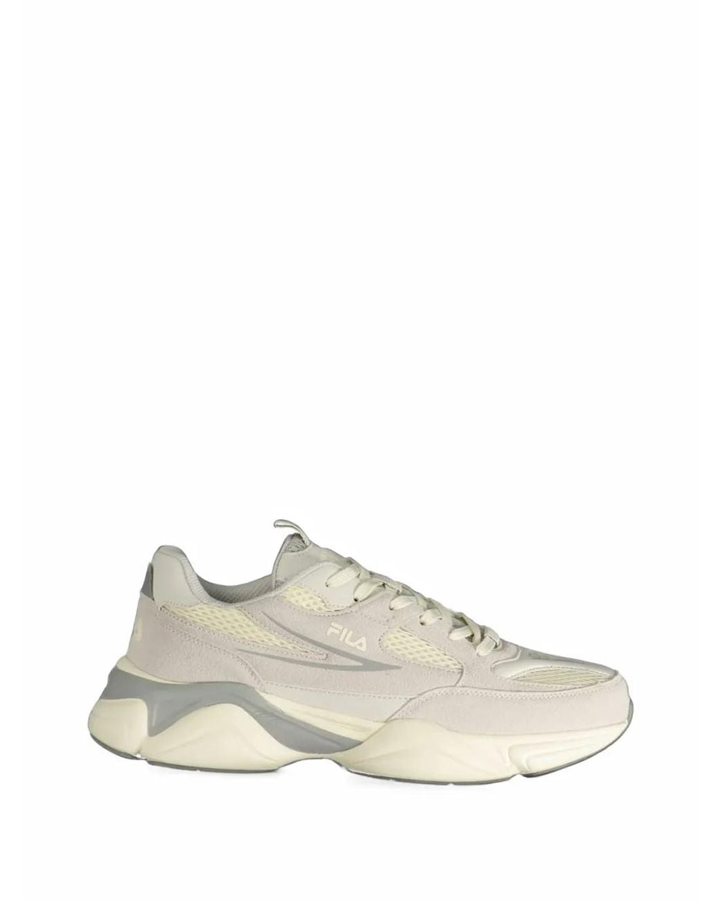 Fila White Logo-Print Mesh-Panel Sneakers for men