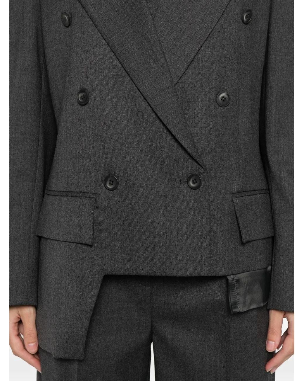 MEDEA Gray Trapezoid Asymmetrical Blazer