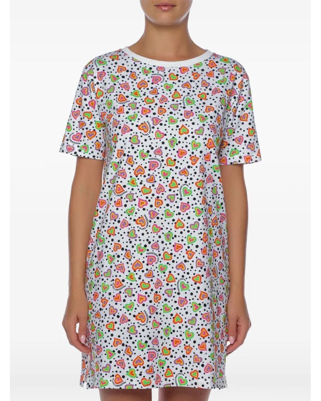 Moschino White Heart-Print T-Shirt