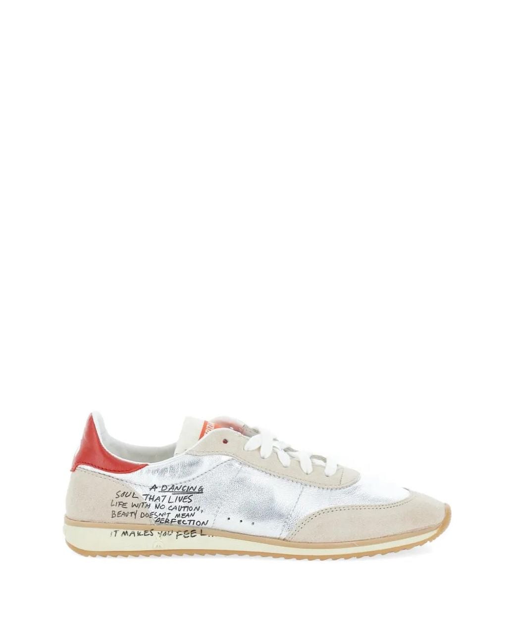 Patrizia Pepe White Running Skin Laminated Sneakers