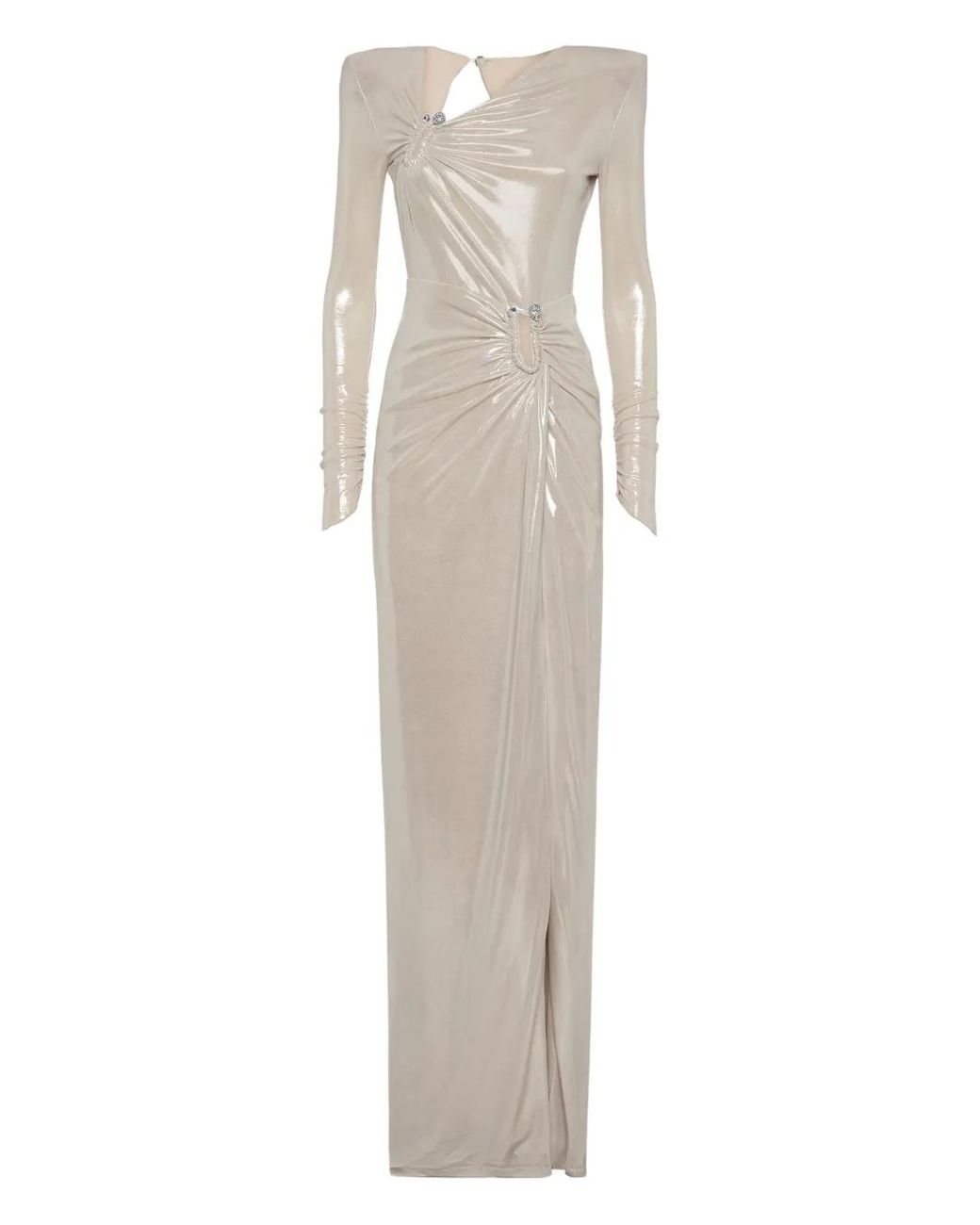 Philipp Plein White Split Leg Midi Dress Piercing