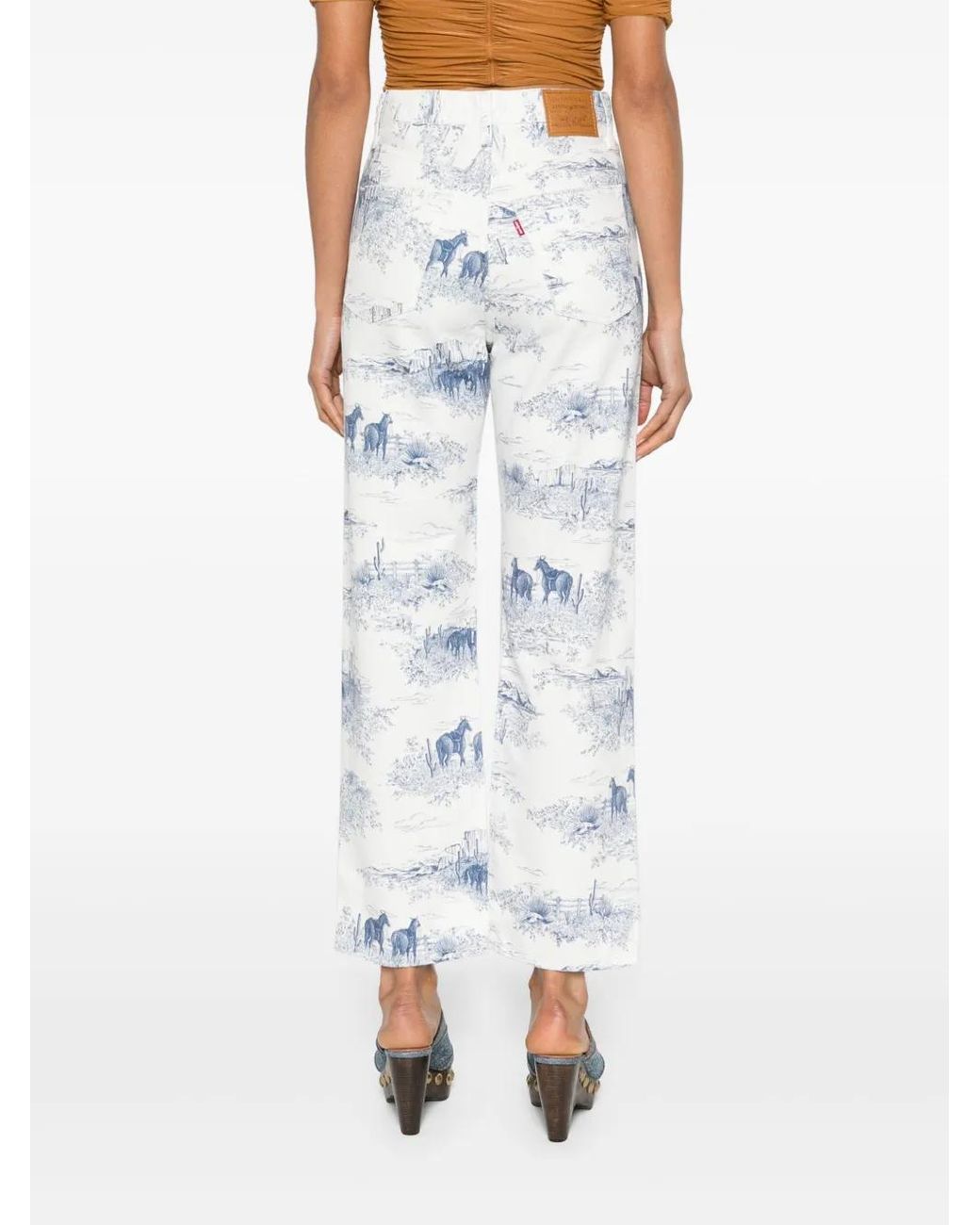 Levi's Blue Ribcage High-Rise Straight Jeans