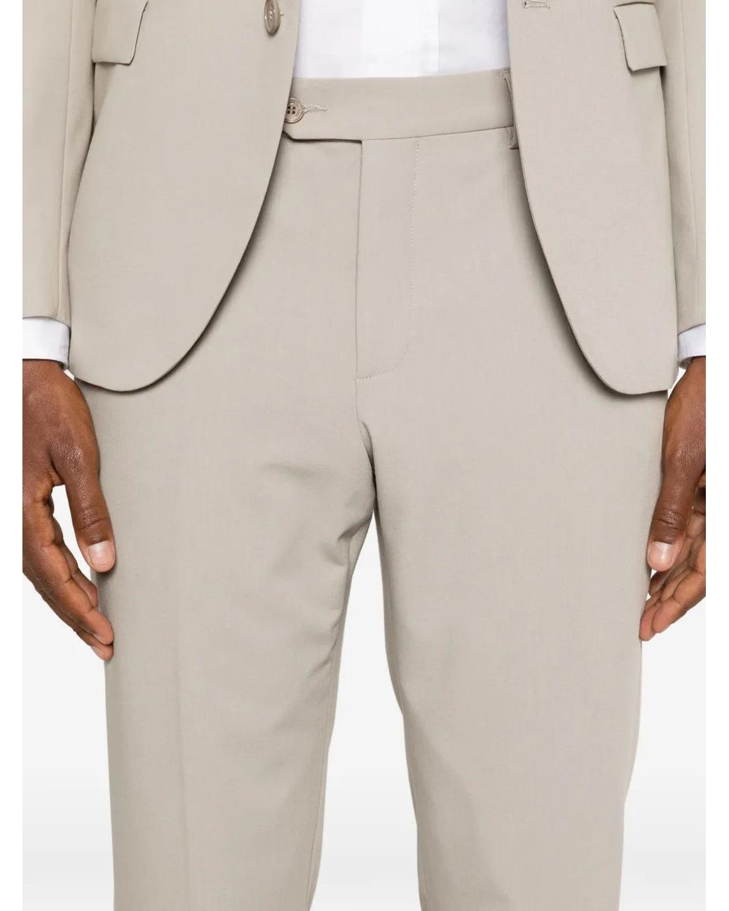 Manuel Ritz White Costume À Revers Crantés for men