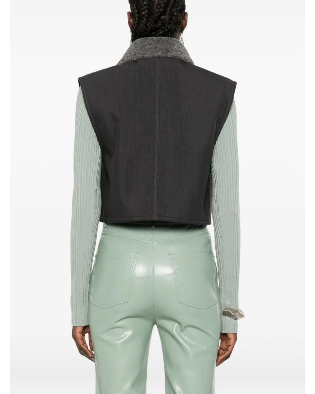 Nanushka Black Contrast-Collar Utility Gilet