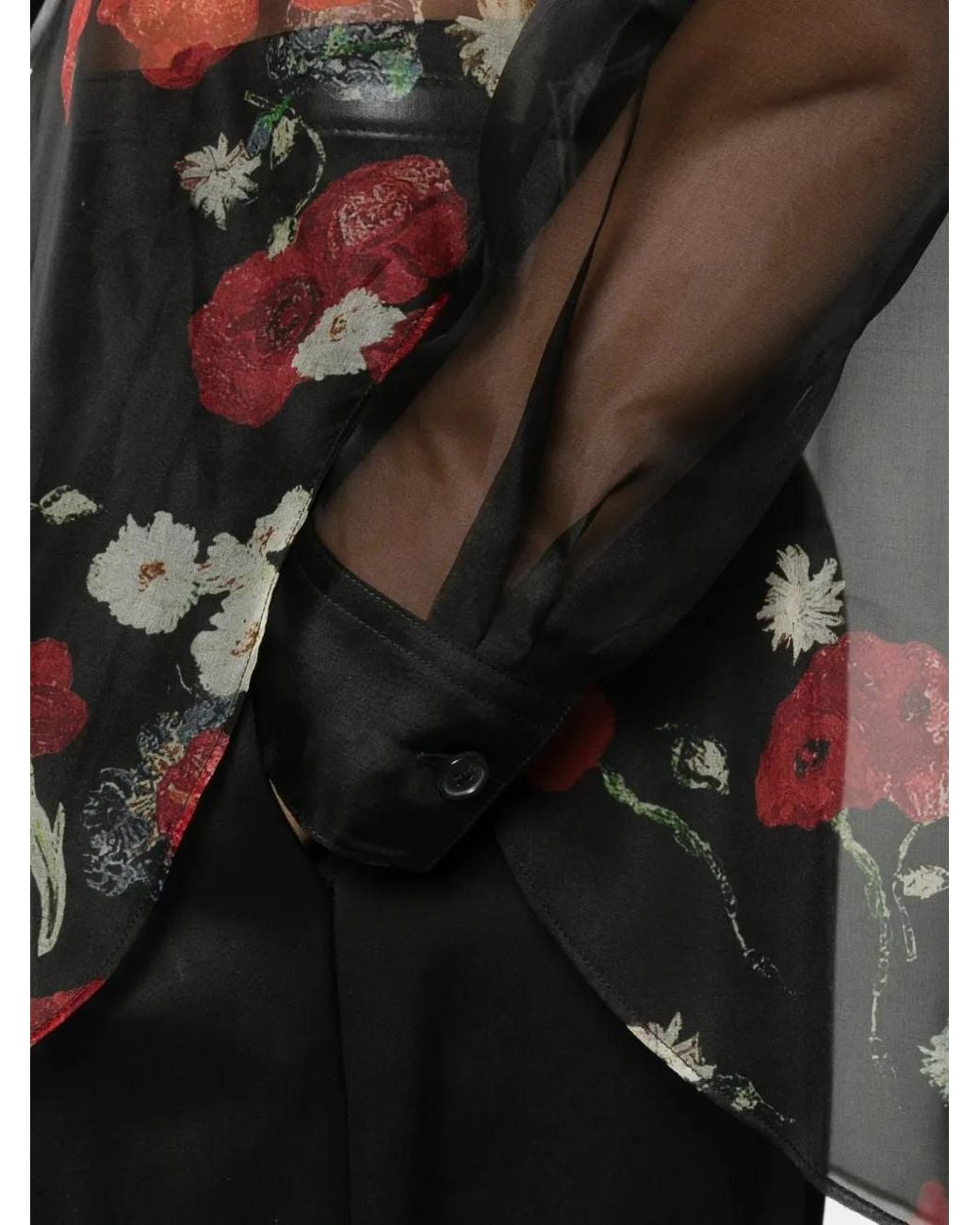 Khaite Black Floral Sheer Shirt