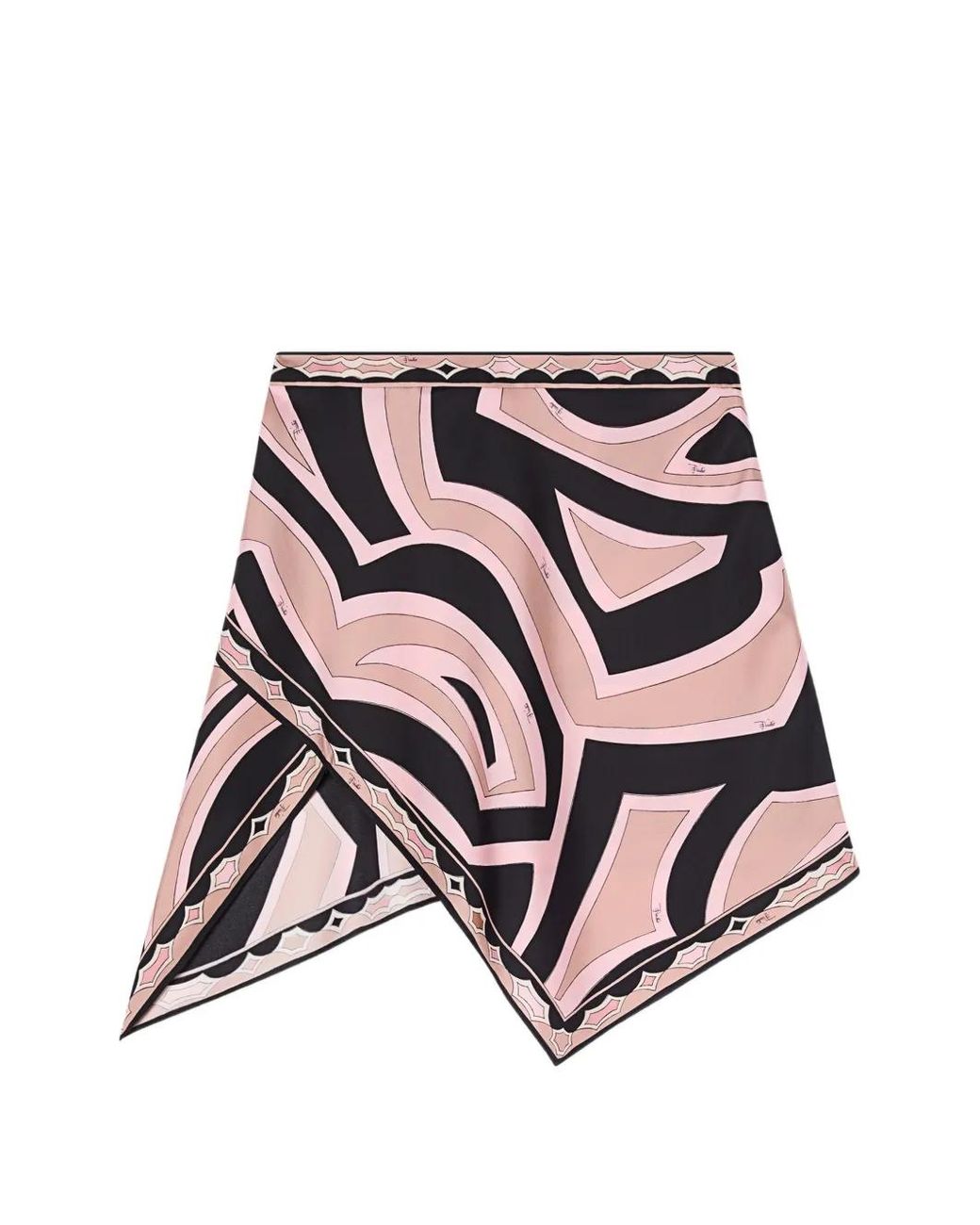 Emilio Pucci White Labirinto Print Silk Scarf Skirt