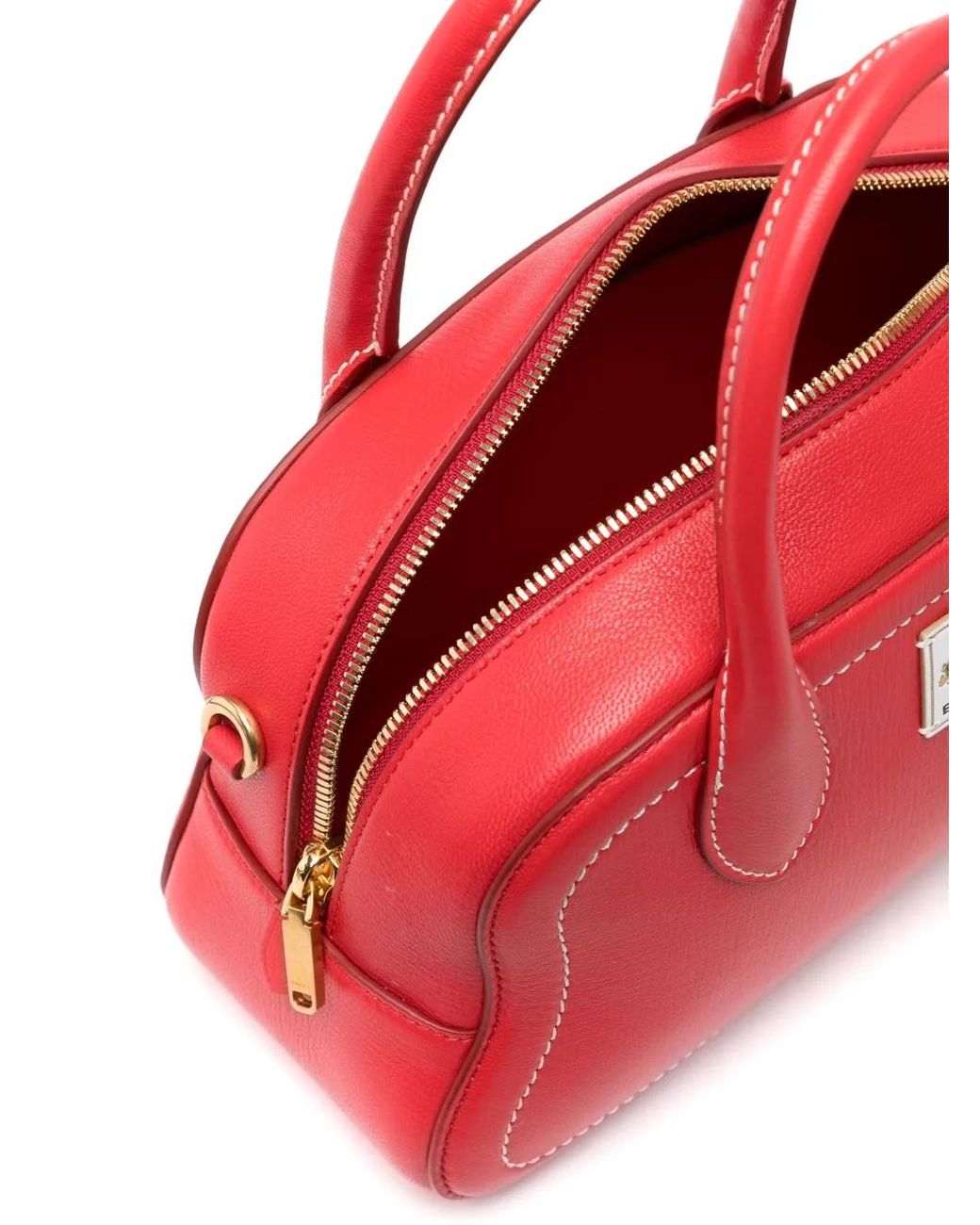 Bally Red Logo-Patch Tote Bag