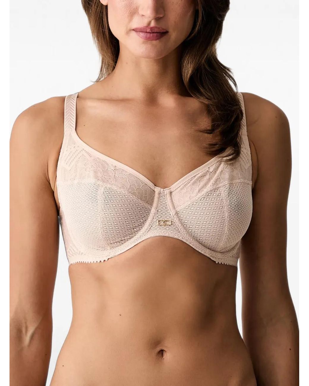 Chantelle Brown Origins Lace-Panelled Underwired Bra