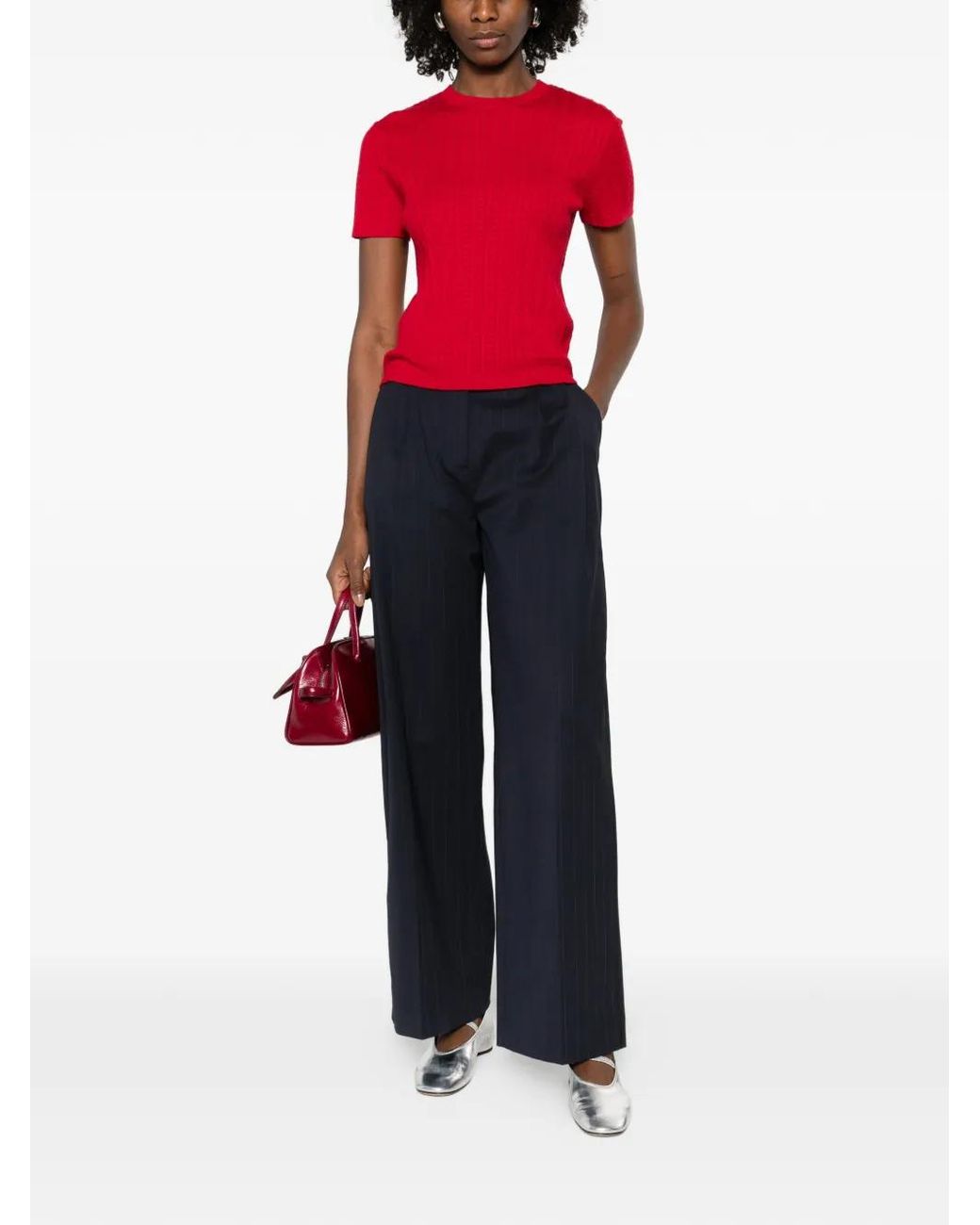 Maje Red Round Neck Jumper