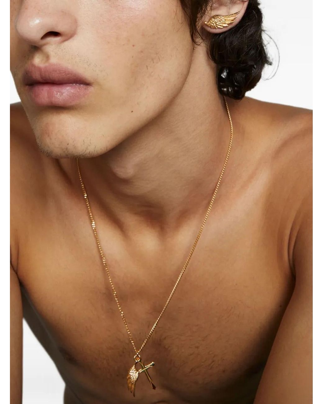 Emanuele Bicocchi Brown Ala Wing Stud Earrings