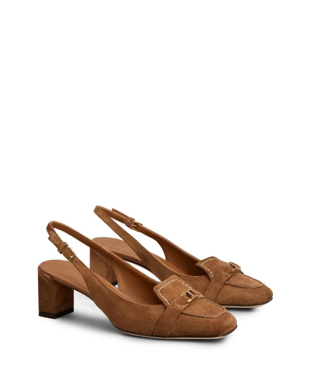 Tod's Brown T Timeless Slingback Pumps